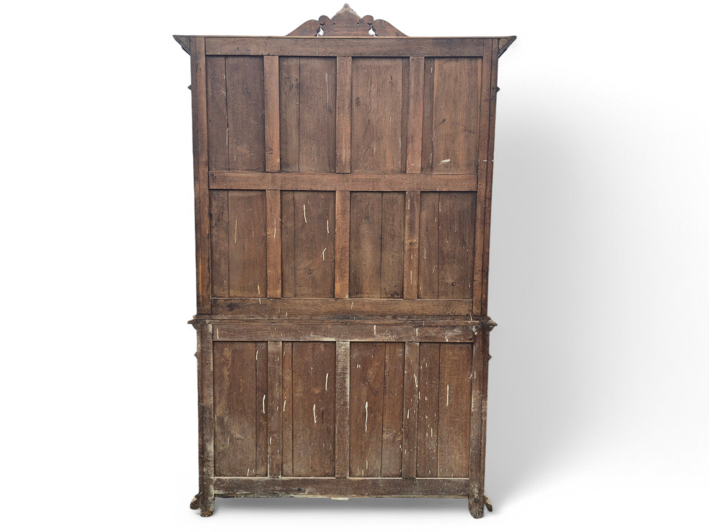 Antique Solid Oak Wood Carved French Bookcase / Dresser Late 1800s