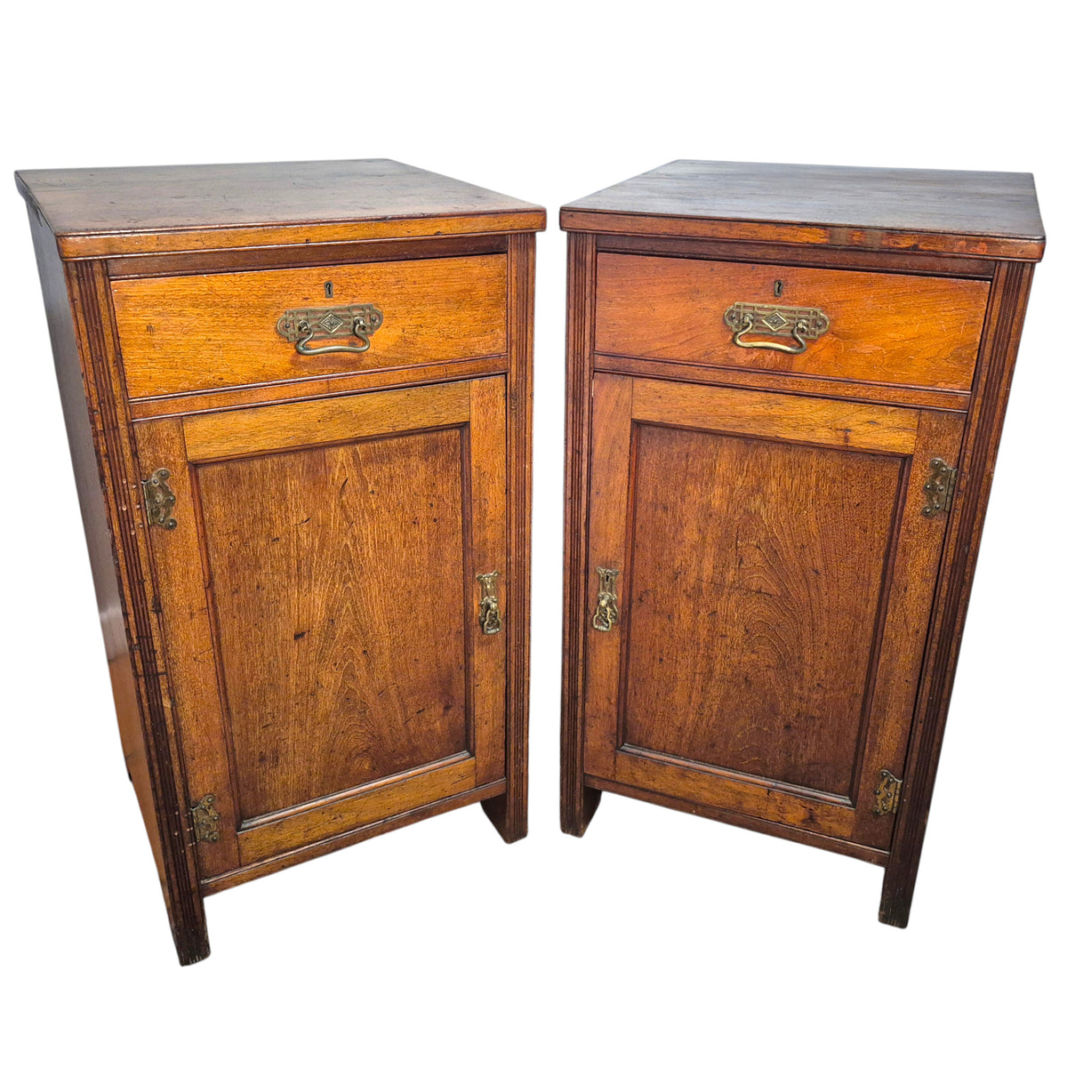 Pair of Antique Heal & Son Mahogany Pedestal Cabinets, c.1880–1900