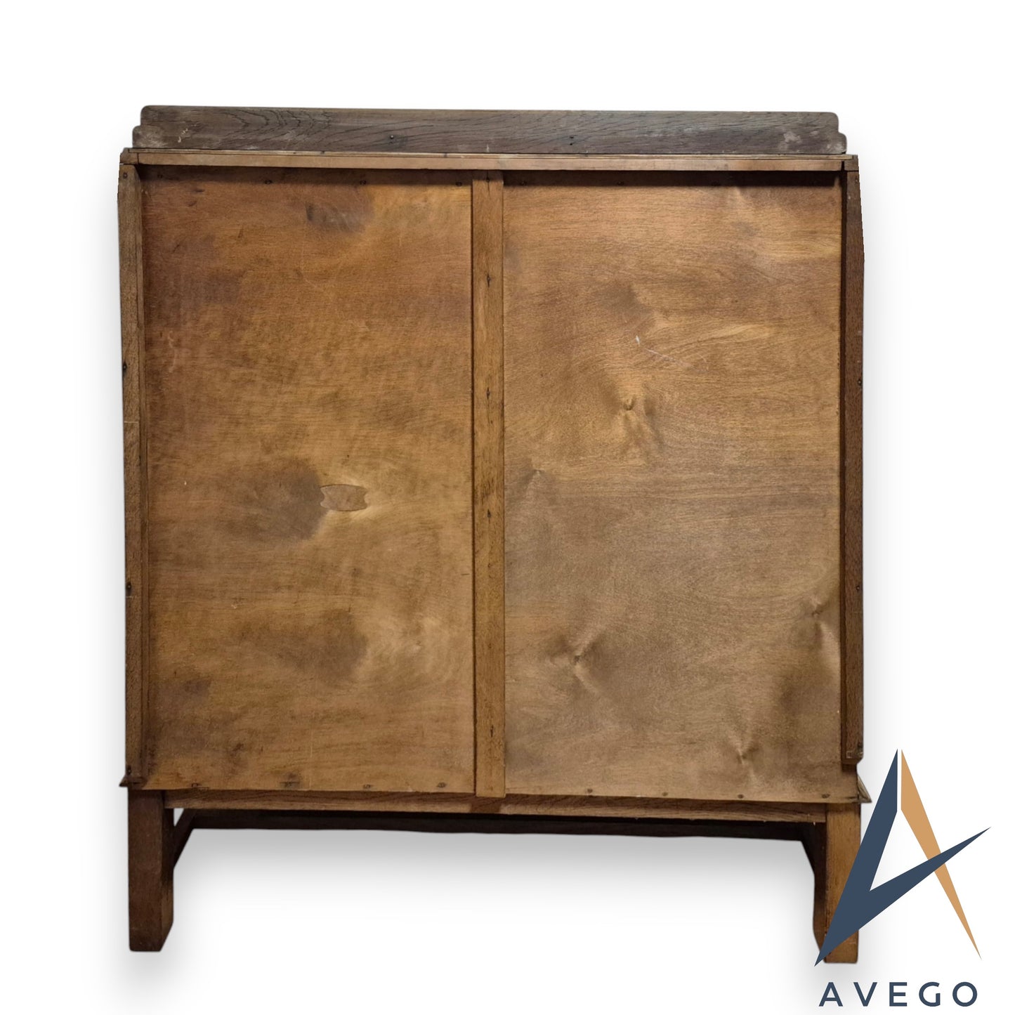 Antique Art Deco Solid Oak Display Cupboard Bookcase
