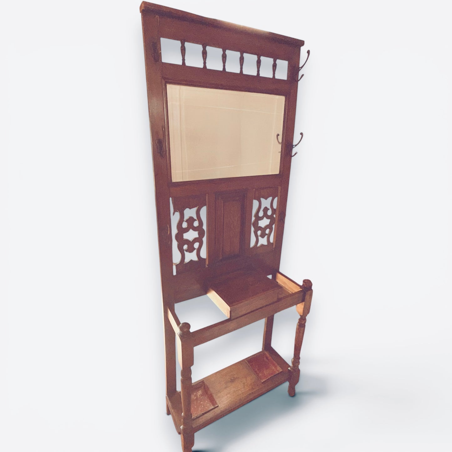 Antique Edwardian Oak Hall Stand