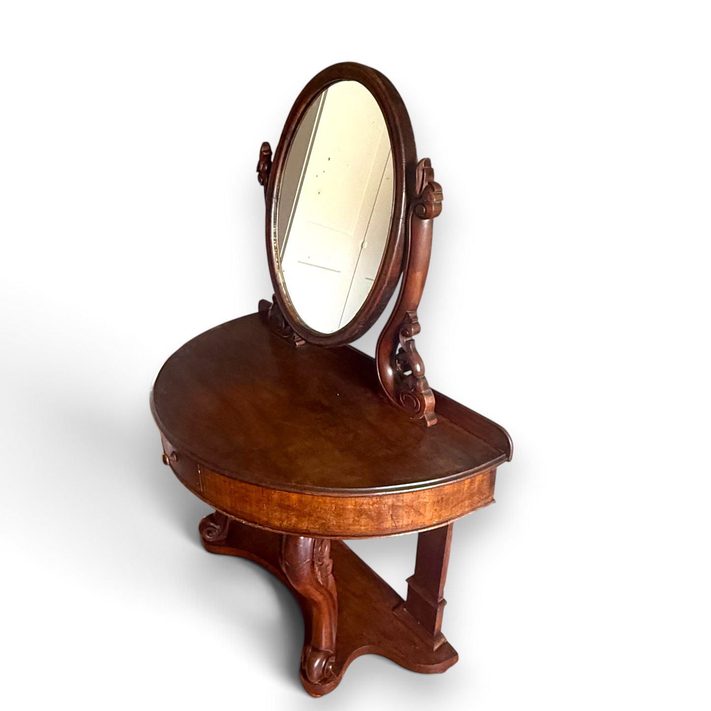 Victorian Mahogany Duchess Dressing Table with Oval Mirror