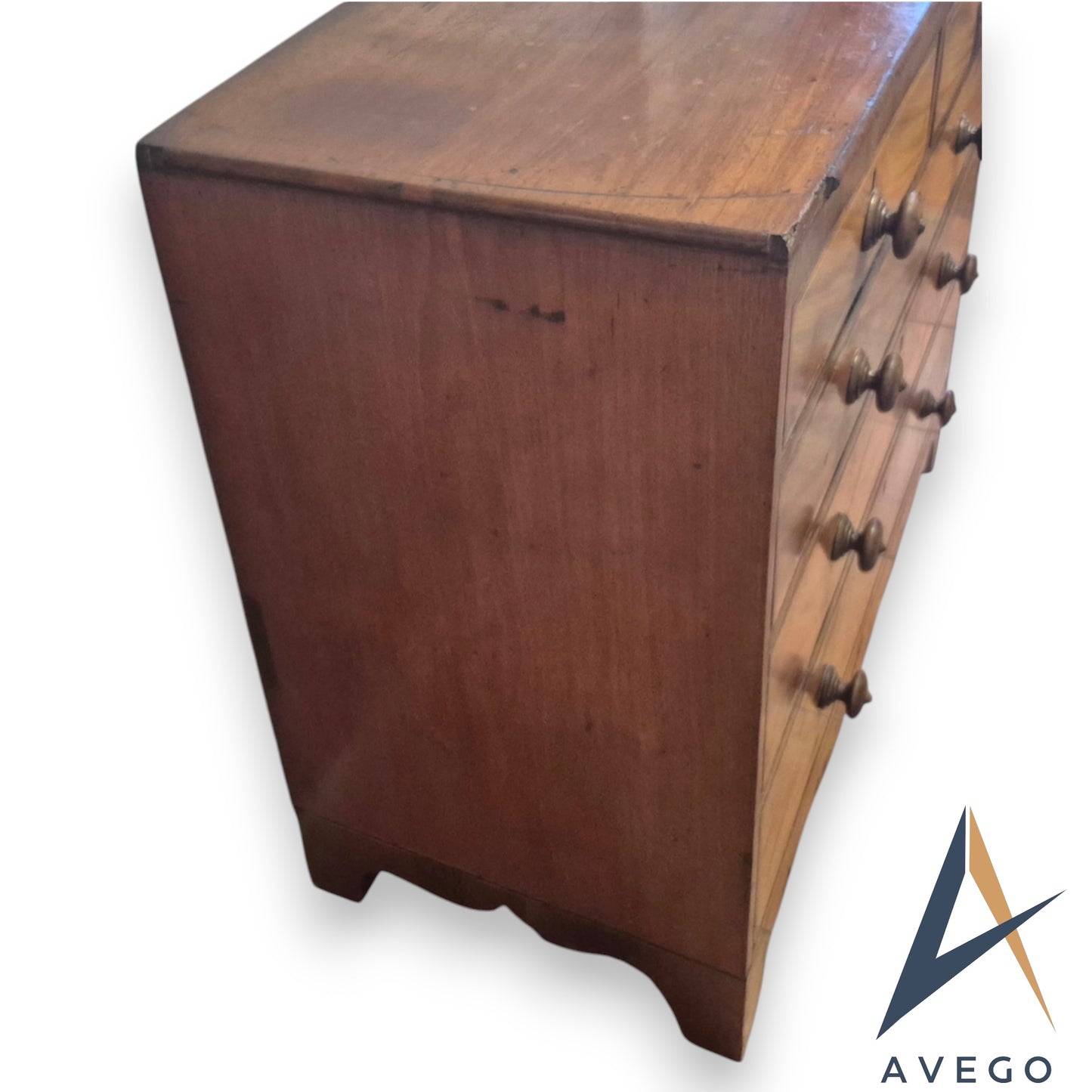 Antique Victorian Mahogany Chest of Drawers 2 over 3 5 Drawer Chest