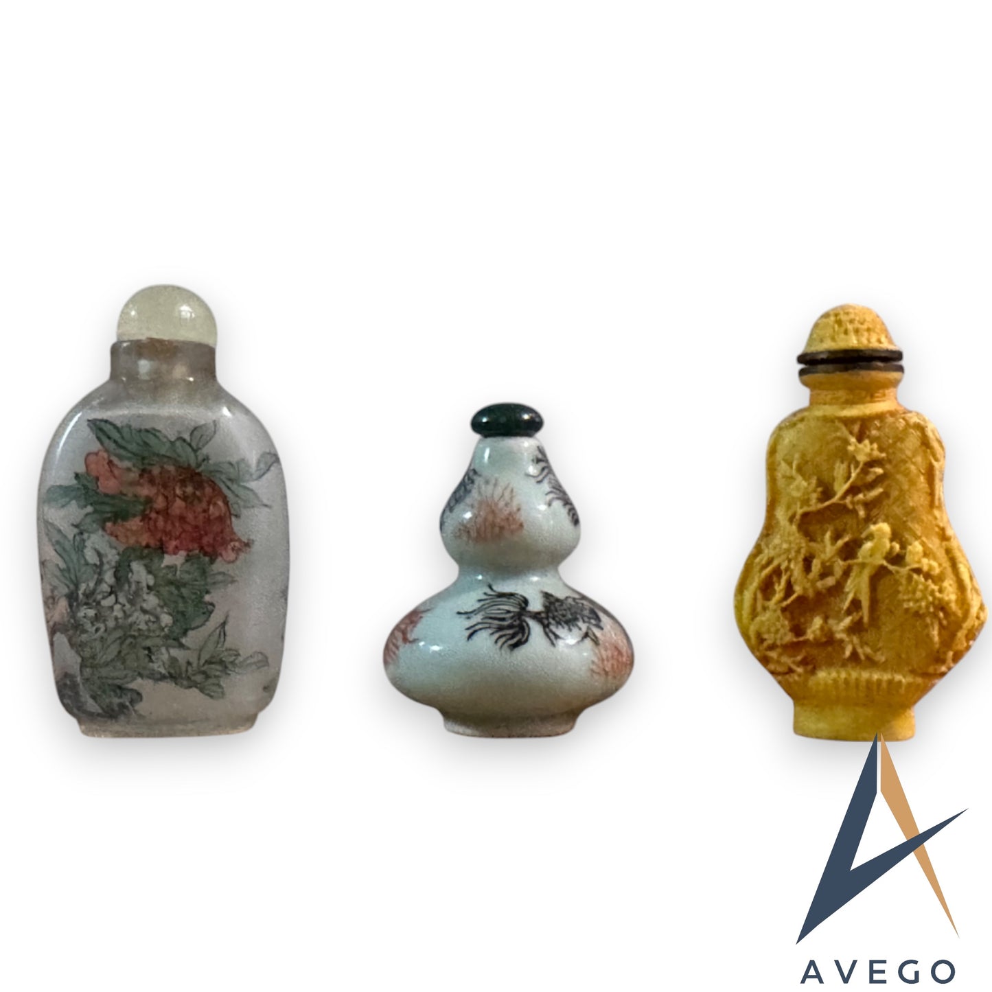 Collection of 5 Chinese Asian Snuff Bottles