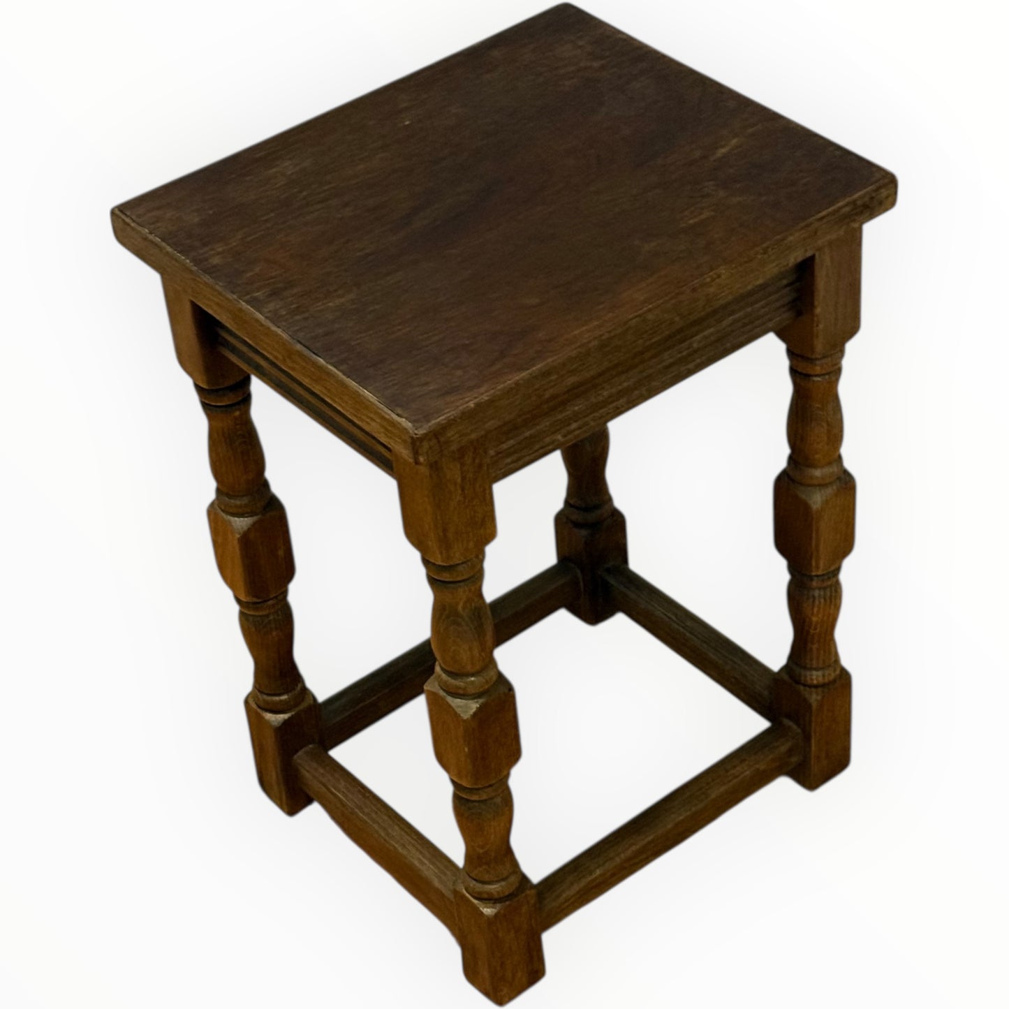 Small Vintage Oak Side Table | Compact Lamp Table | 42cm High