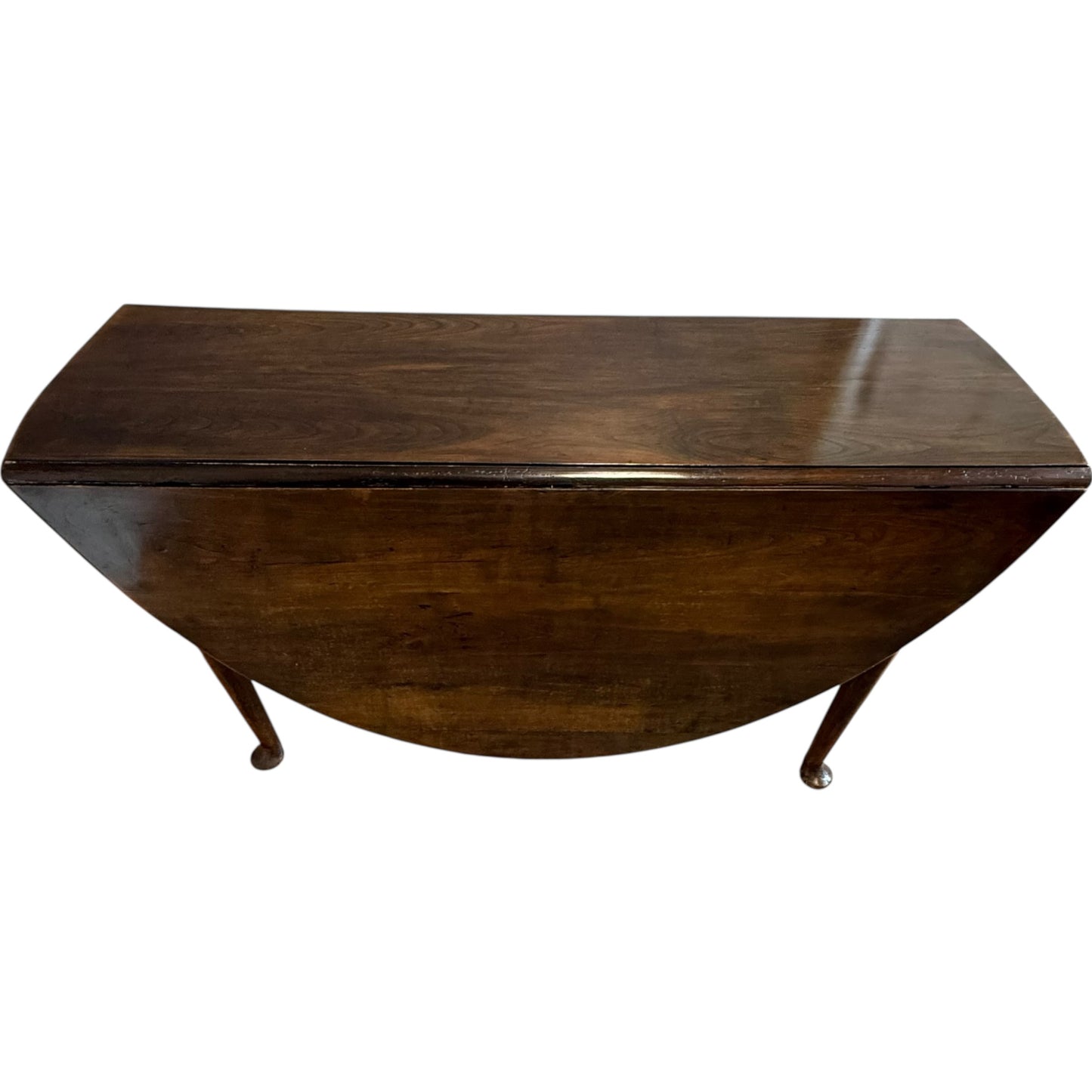 Antique Georgian Mahogany Wake Table with Oval Drop Leaves