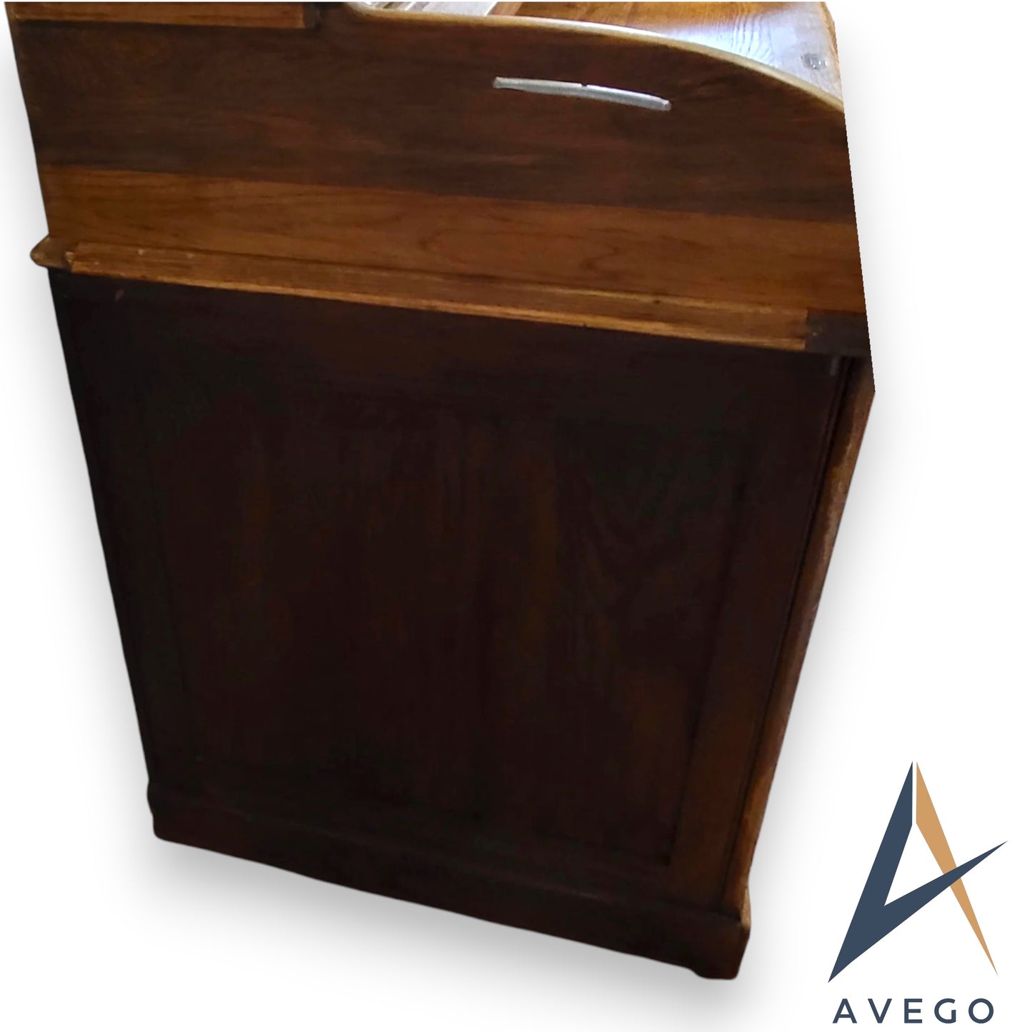 Antique Edwardian Lebus Roll Top Pedestal Desk