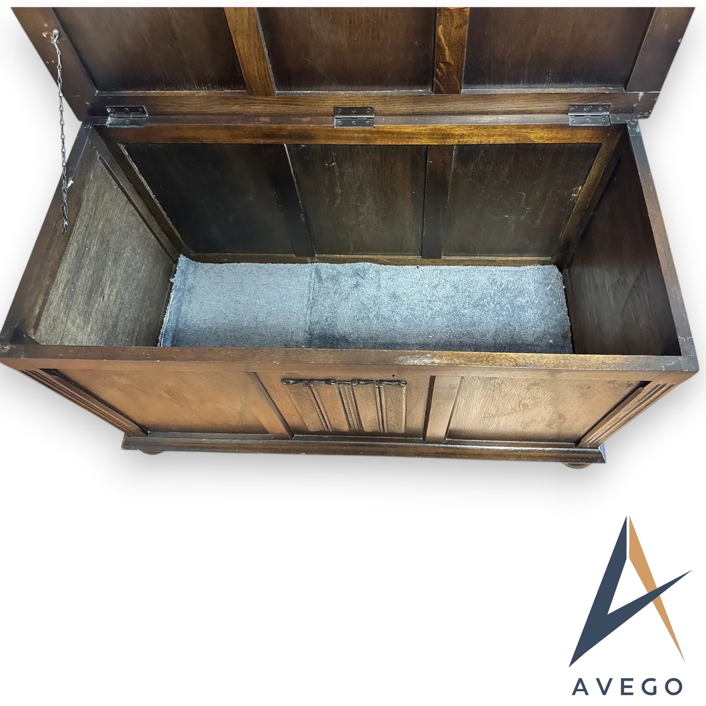 Antique Jacobean Style Oak Blanket Box