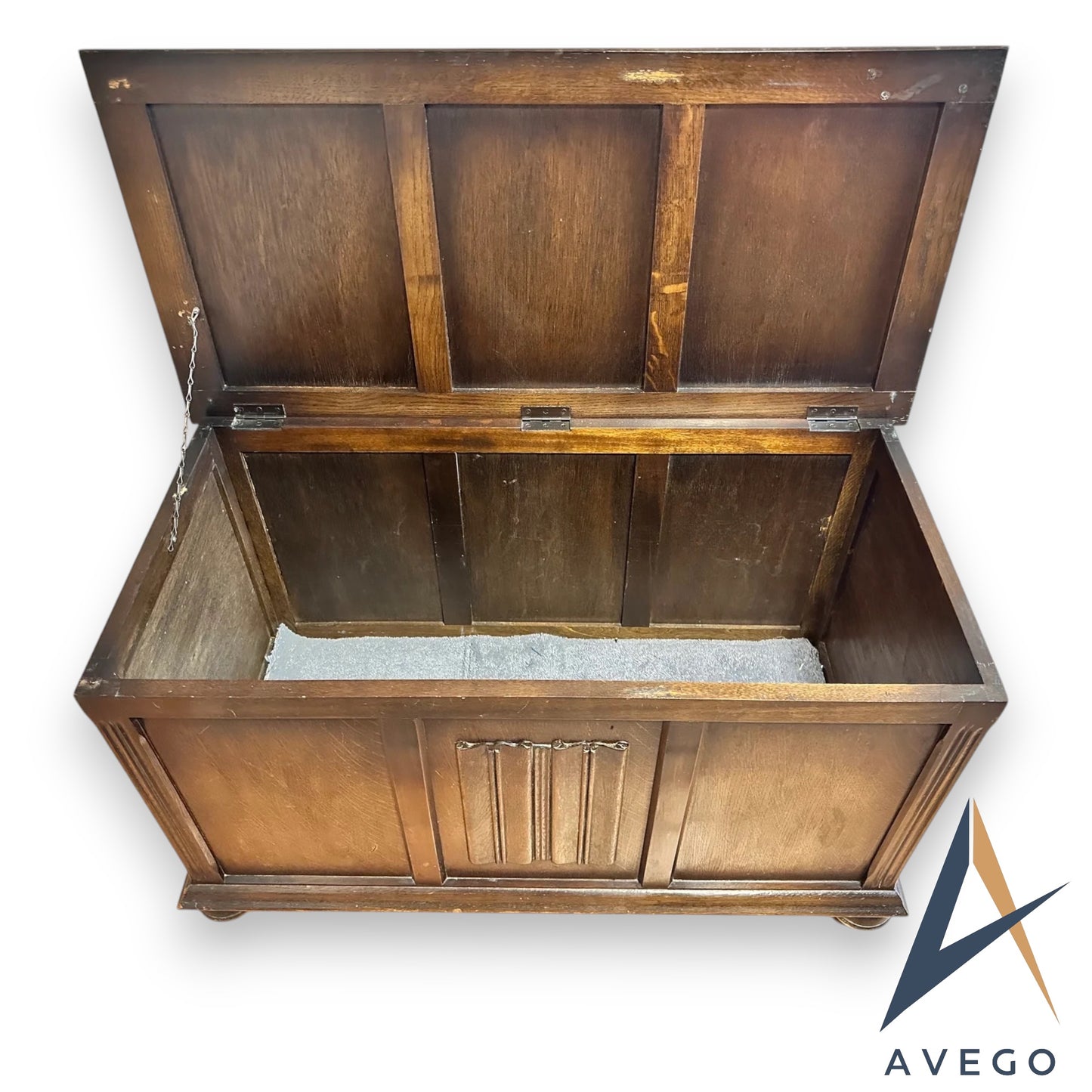 Antique Jacobean Style Oak Blanket Box