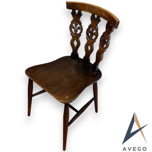 ERCOL Fleur De Lys Dining Chair Old Colonial 375, Triple Fleur De Lys