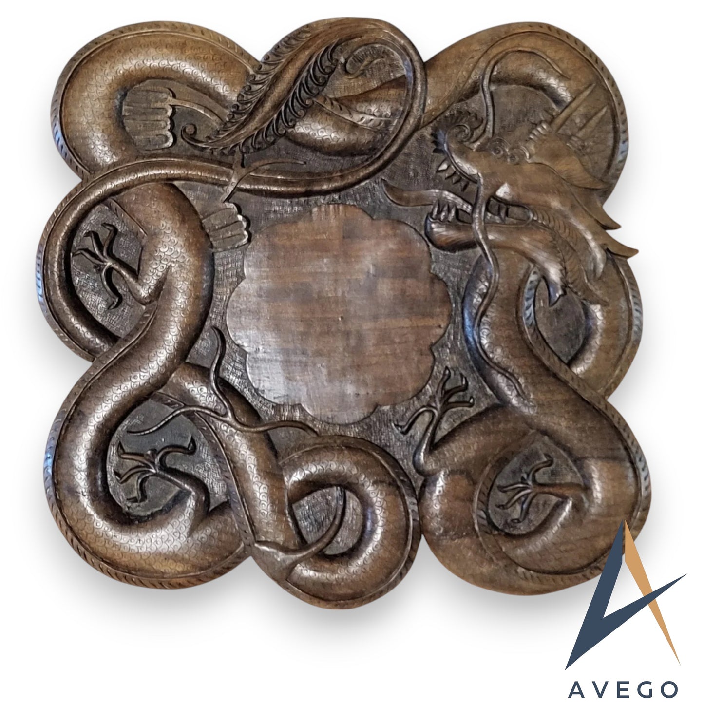 Antique Late 19th Century Carved Burmese Dragon Table