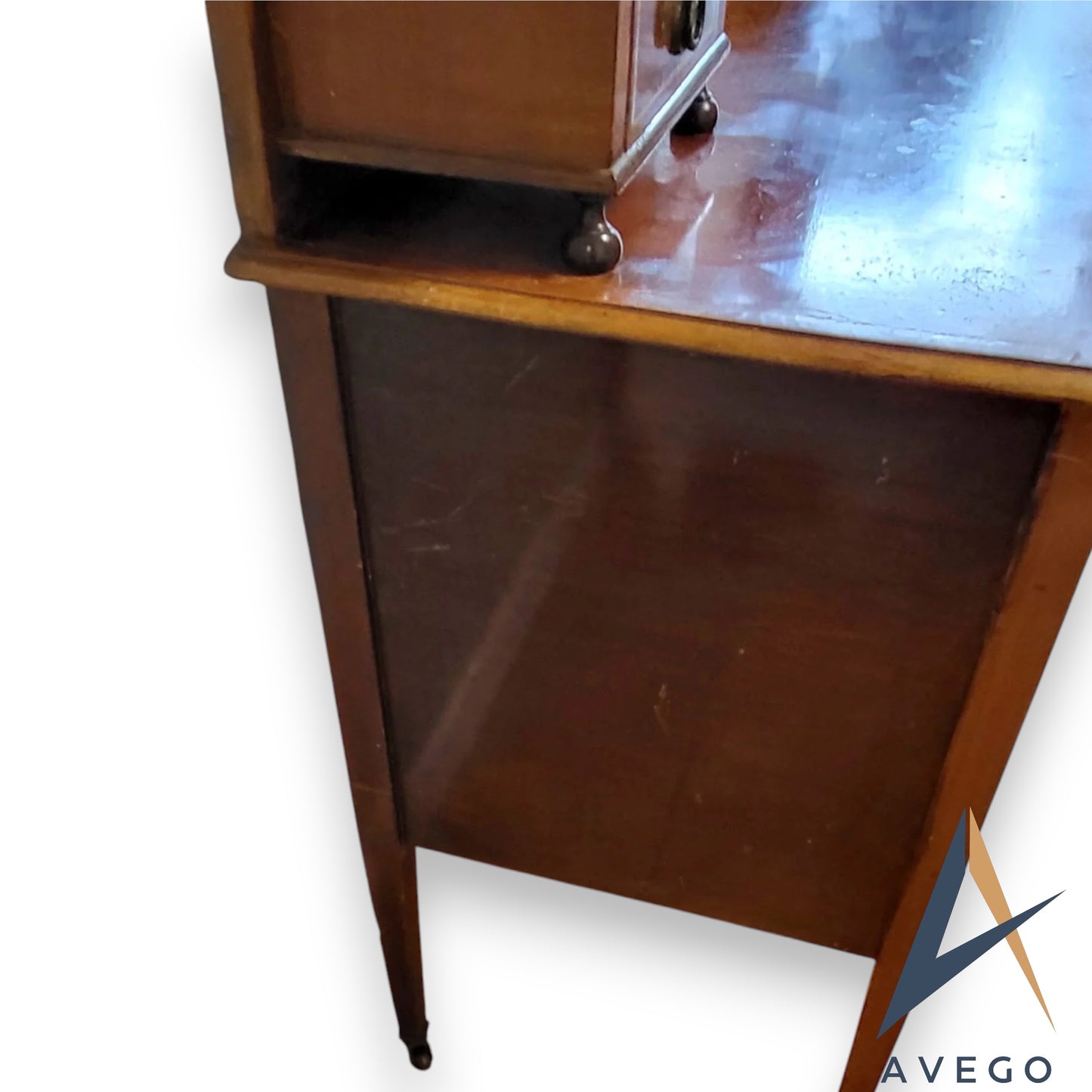 Antique Edwardian Inlaid Mahogany Dressing Table Vanity