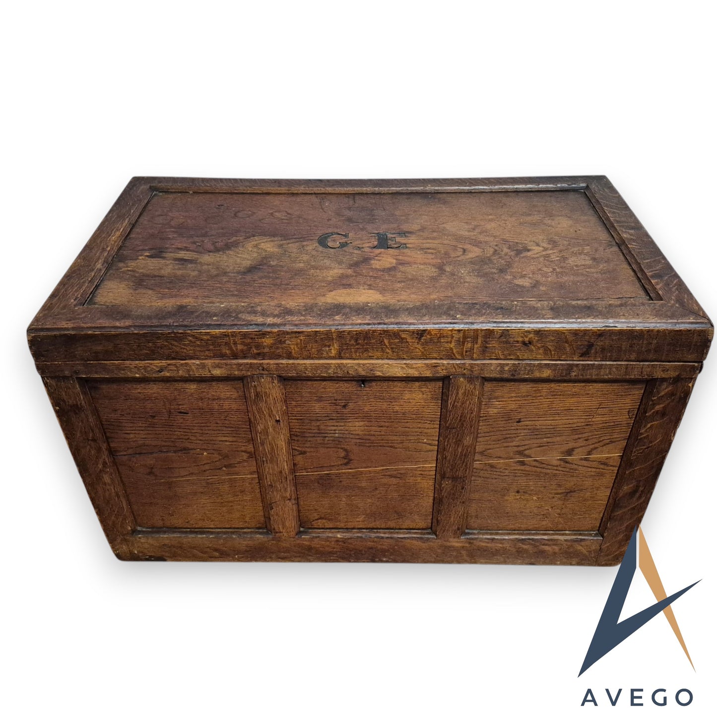 Antique Oak Wooden Chest Blanket Box Trunk