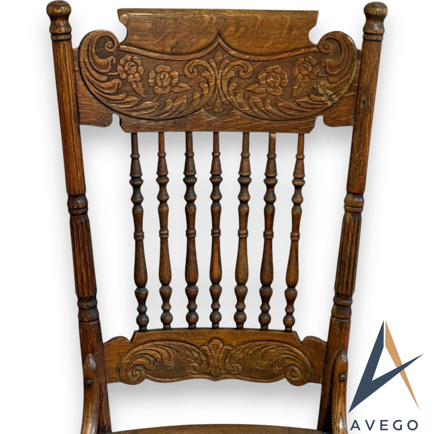 Antique Oak "Larkin" Pressback Dining Chair