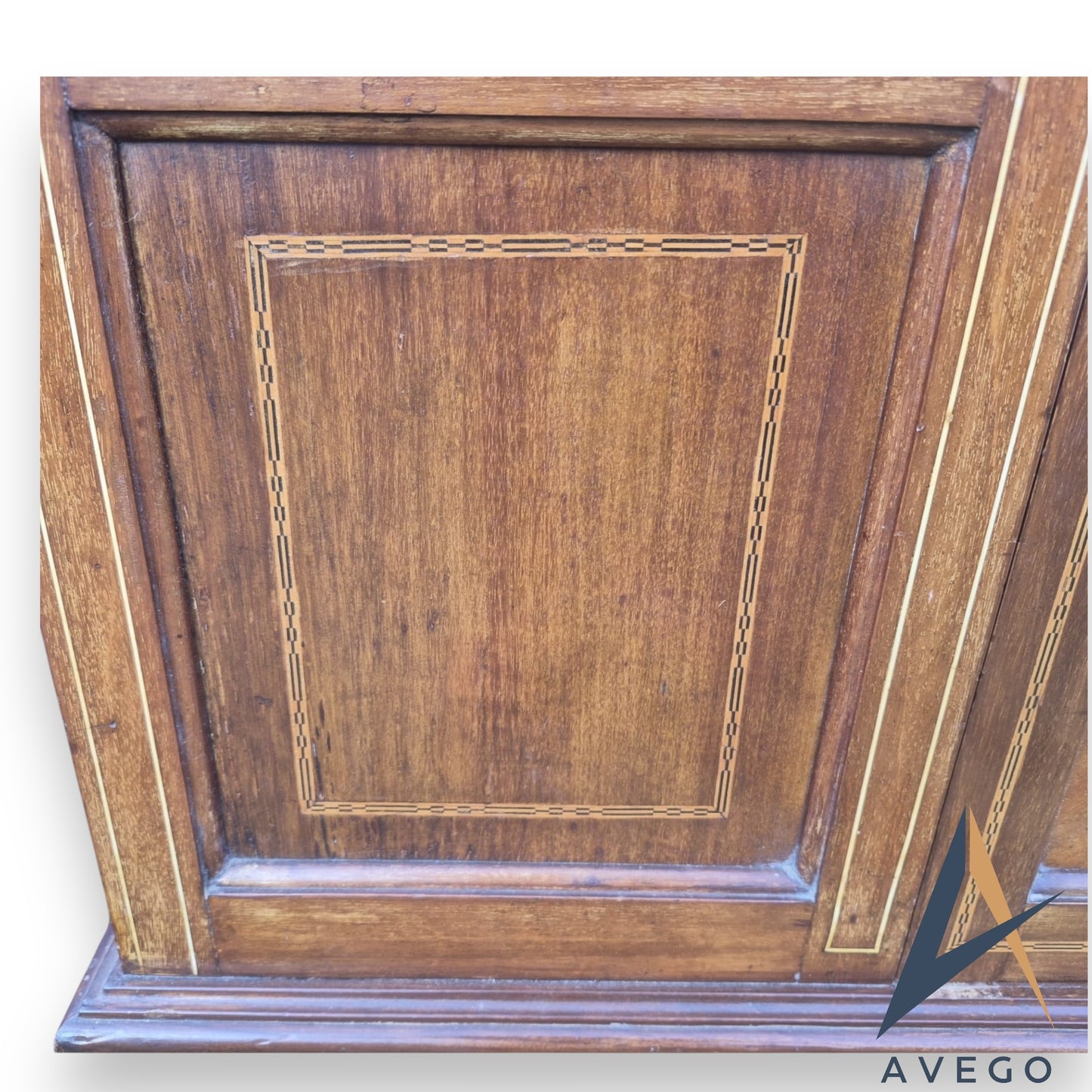 Antique Edwardian Inlaid Glass Display Cupboard