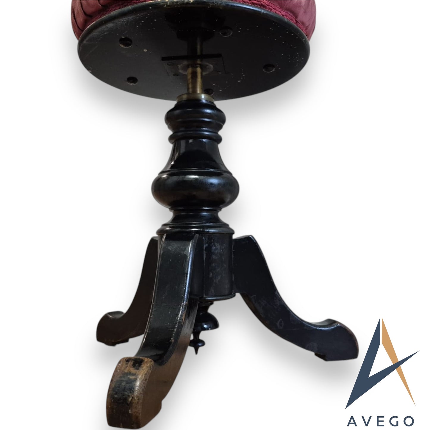 Antique Victorian Ebonised Mahogany Revolving Piano Stool