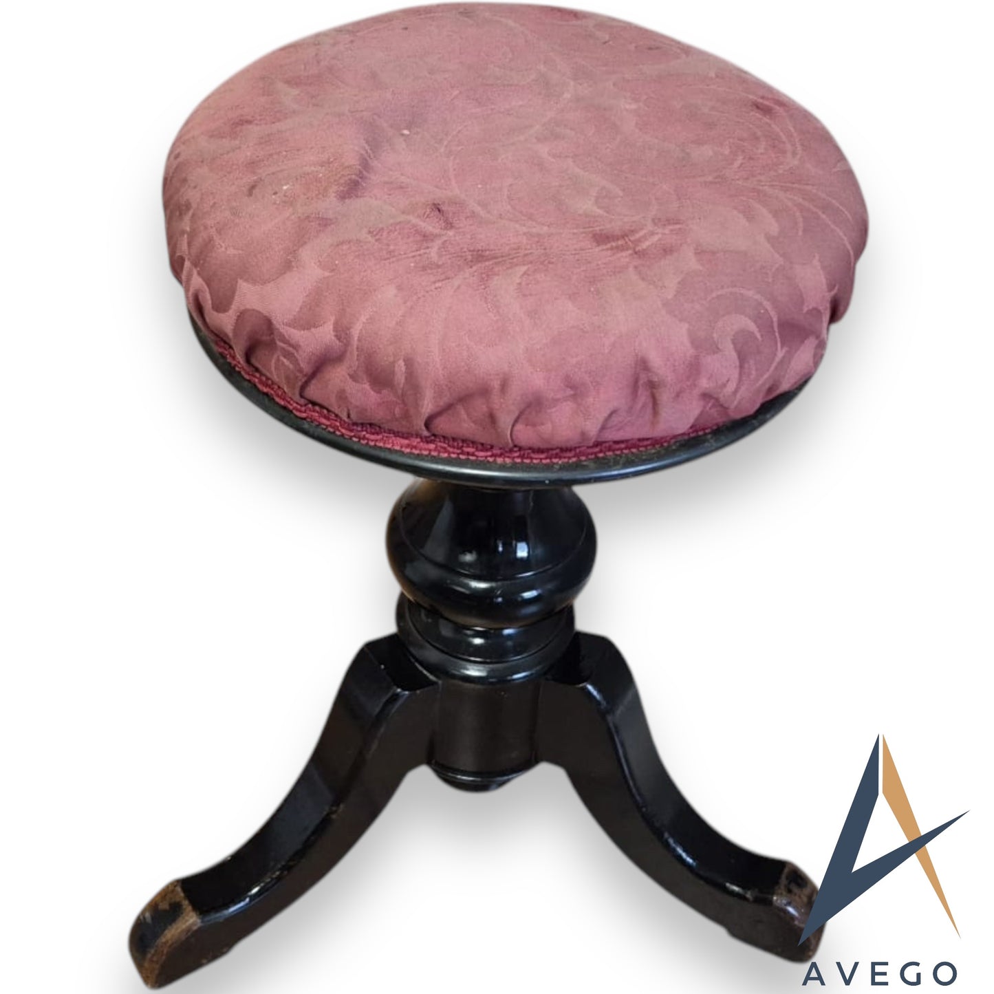 Antique Victorian Ebonised Mahogany Revolving Piano Stool