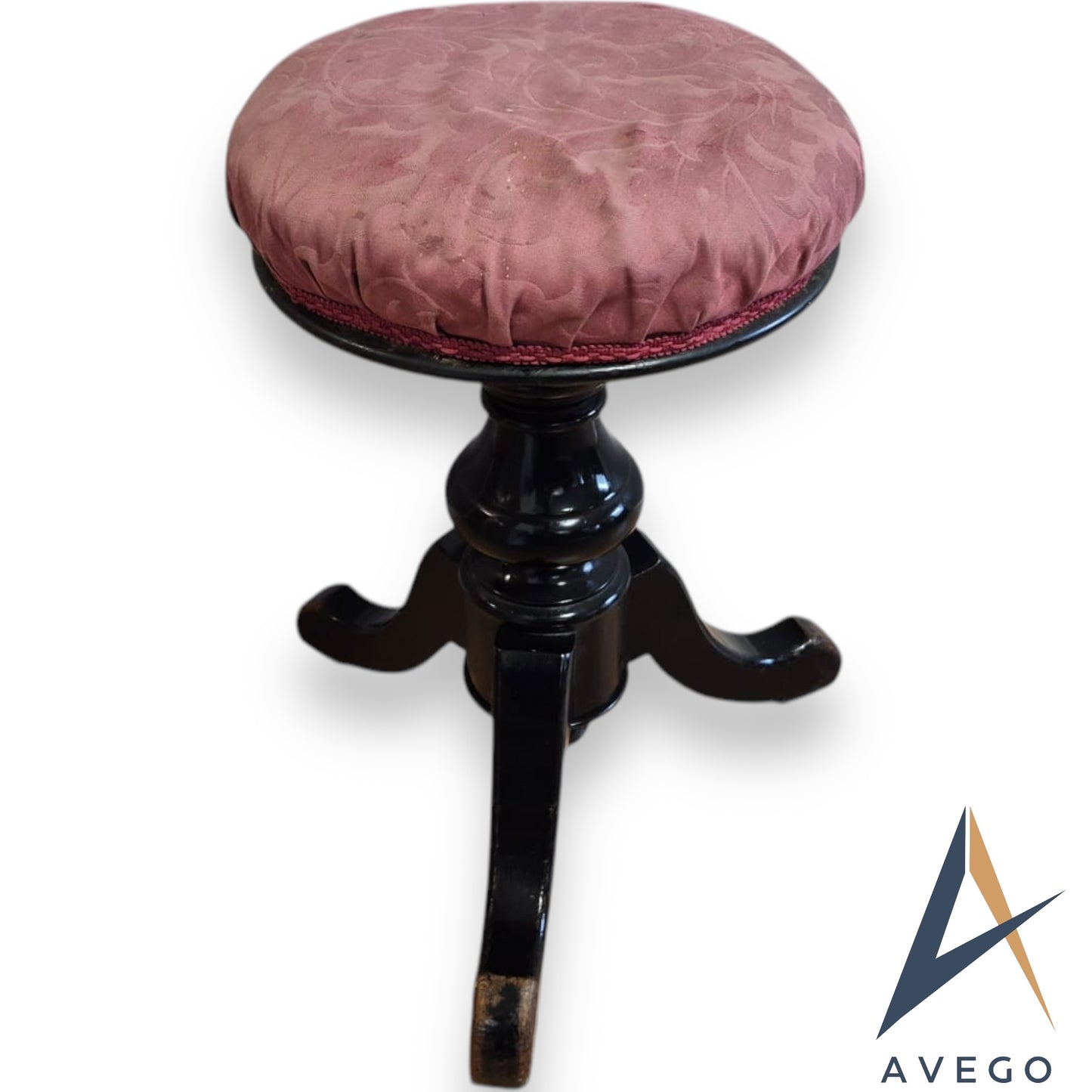 Antique Victorian Ebonised Mahogany Revolving Piano Stool