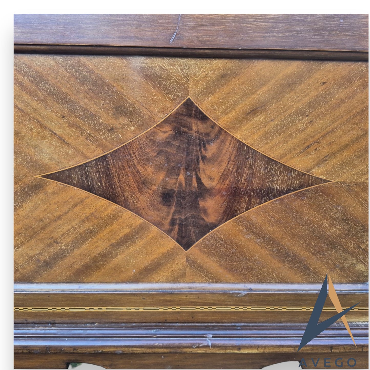 Antique Edwardian Inlaid Glass Display Cupboard