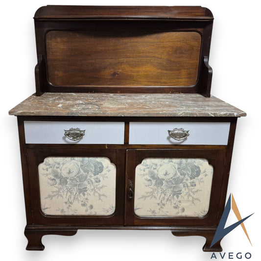 Antique Edwardian Marble Topped Washstand by Wadham and Sons Ltd
