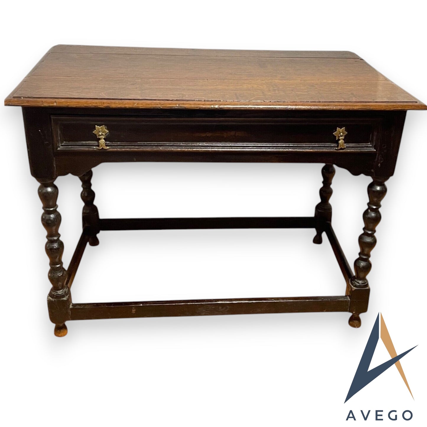 Antique Victorian Solid Oak Side Table Hall Table Console Table