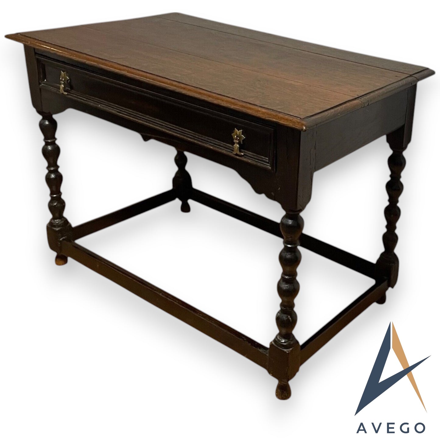 Antique Victorian Solid Oak Side Table Hall Table Console Table