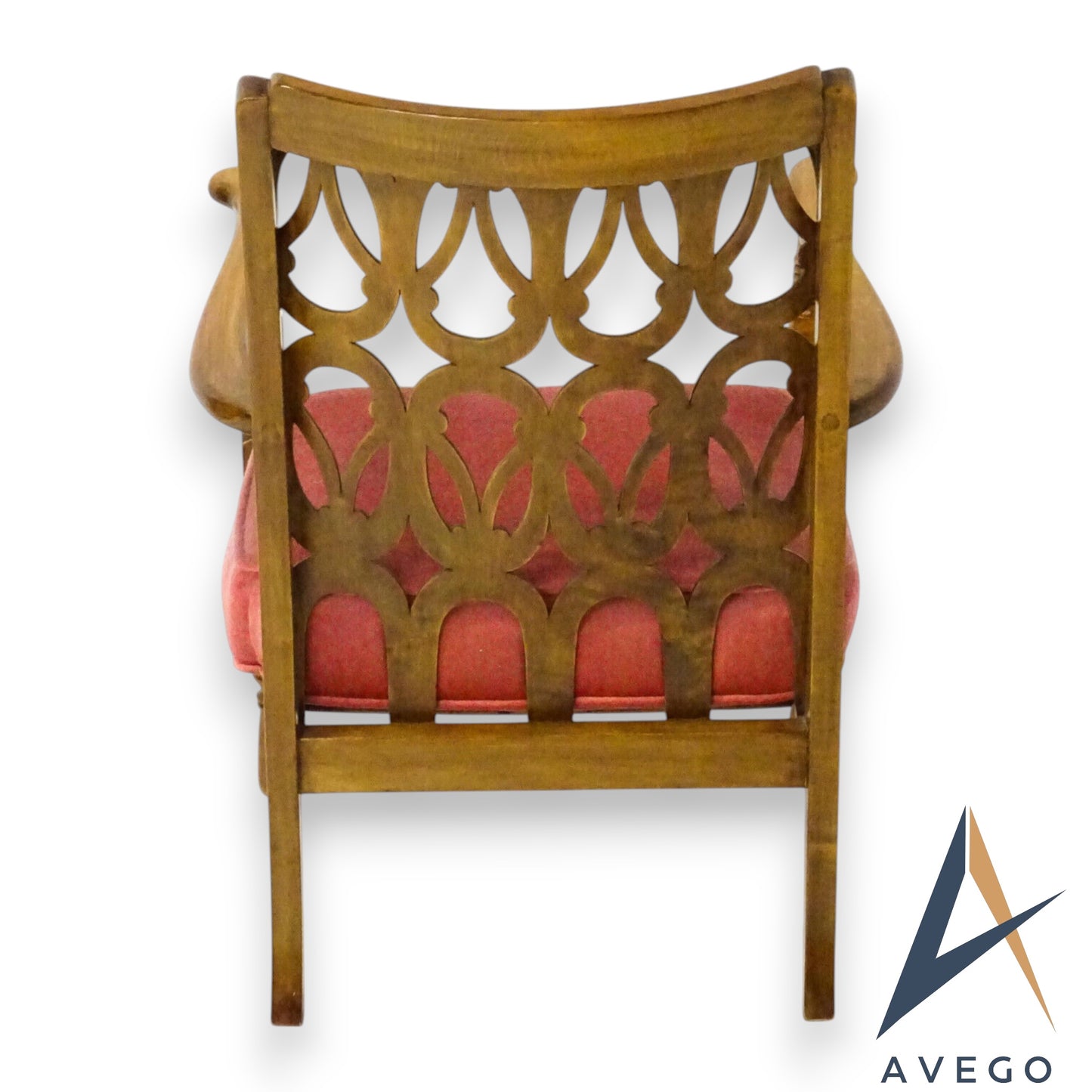 Birchcraft Fretwork Bouclé Elbow Chair – Vintage Mid-Century Armchair Fireside