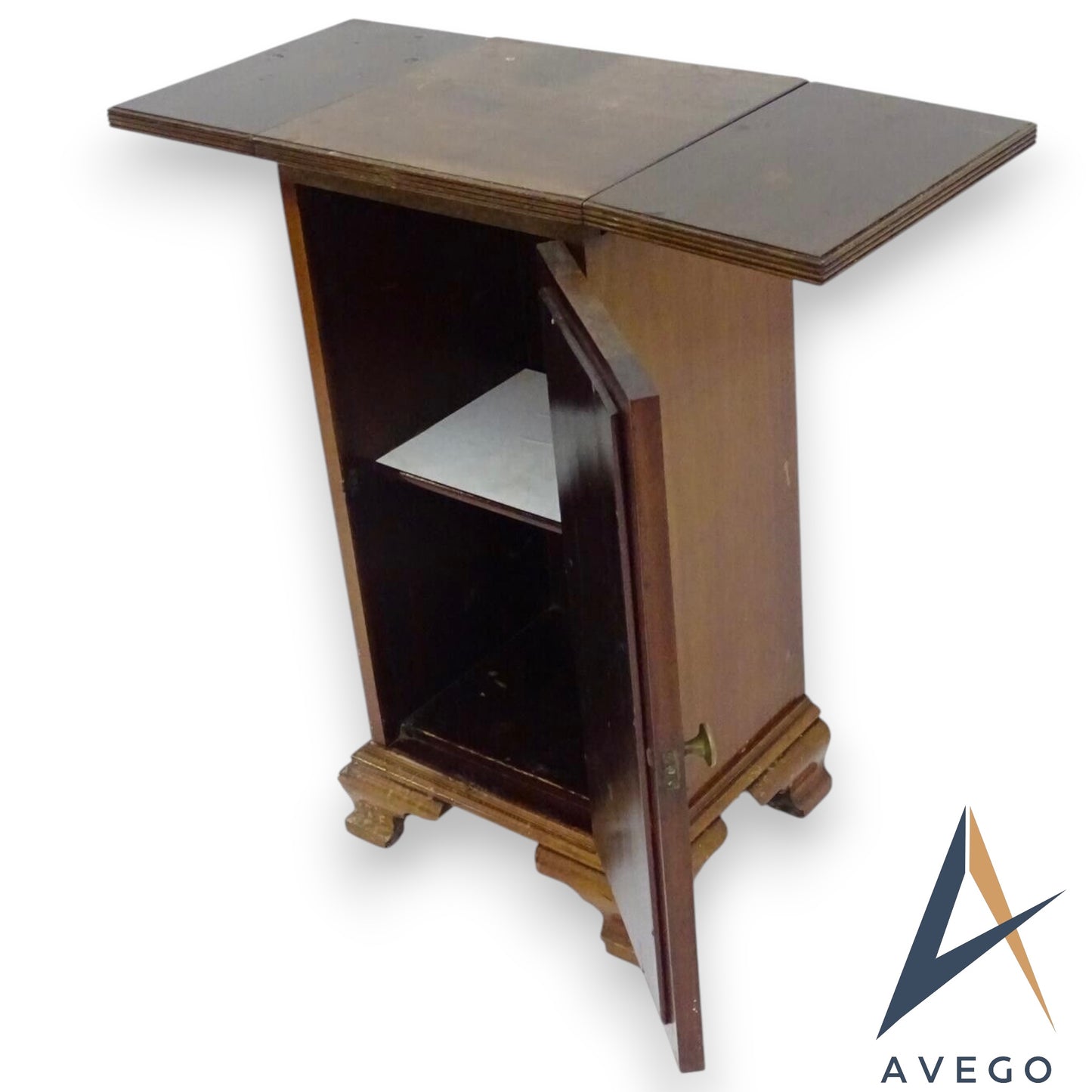 Antique Mahogany Bedside / Pot cupboard with Drop Flap Top Bedside Table