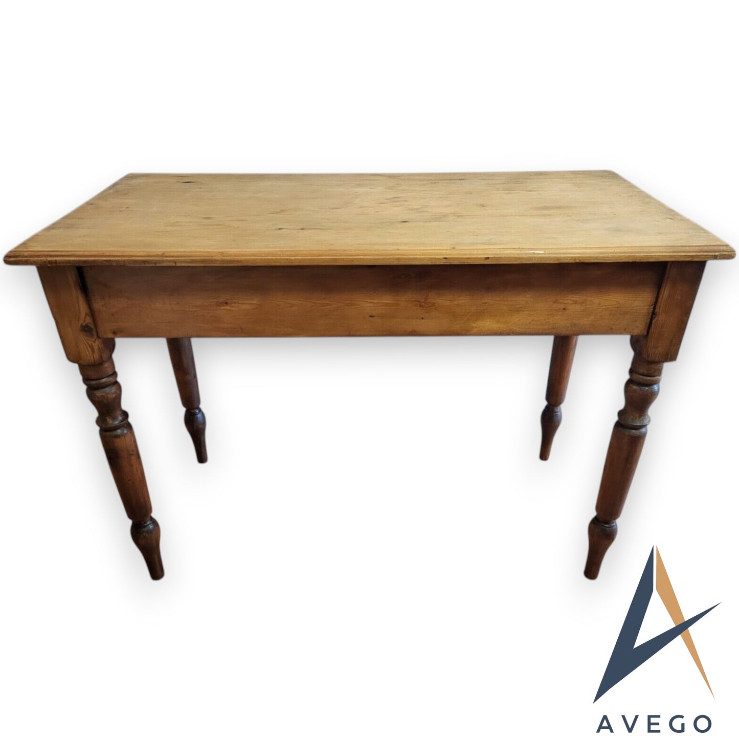 Victorian Natural Stripped Pine Kitchen Table with Drawers