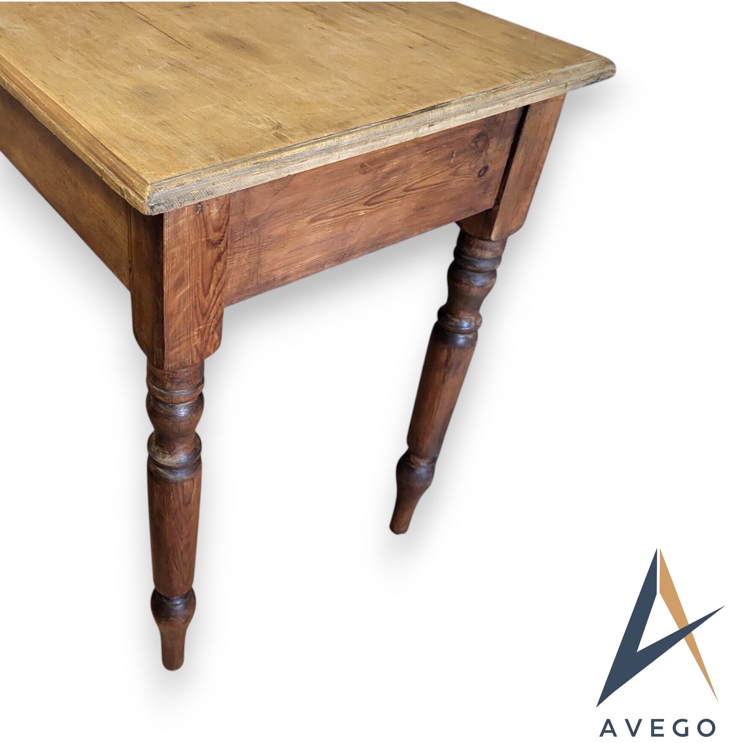 Victorian Natural Stripped Pine Kitchen Table with Drawers
