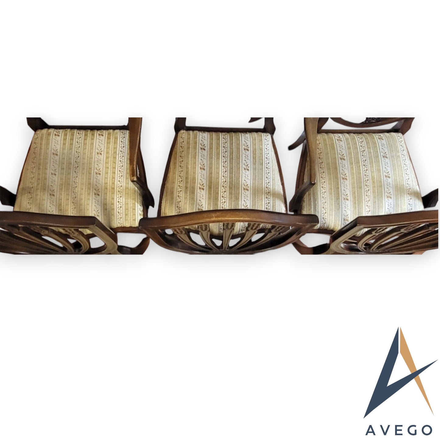 Set of 6 Shield Back Hepplewhite Style Mahogany Dining Chairs (4+2)