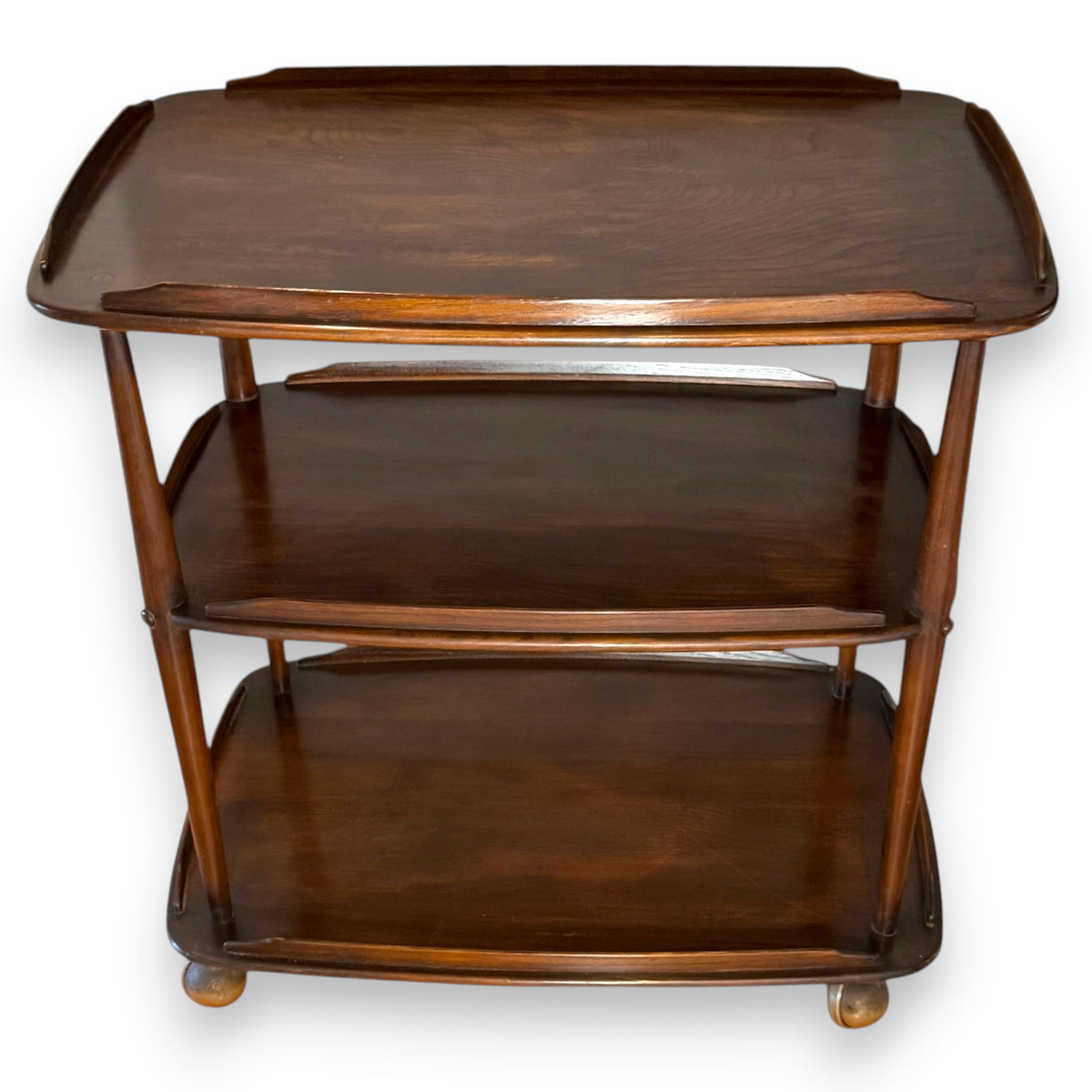 Vintage Ercol Elm Hostess Trolley – Mid-Century Serving Cart