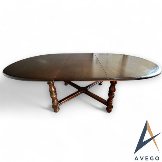 Large Vintage Ercol Draw Leaf Extending Dining Table 7ft