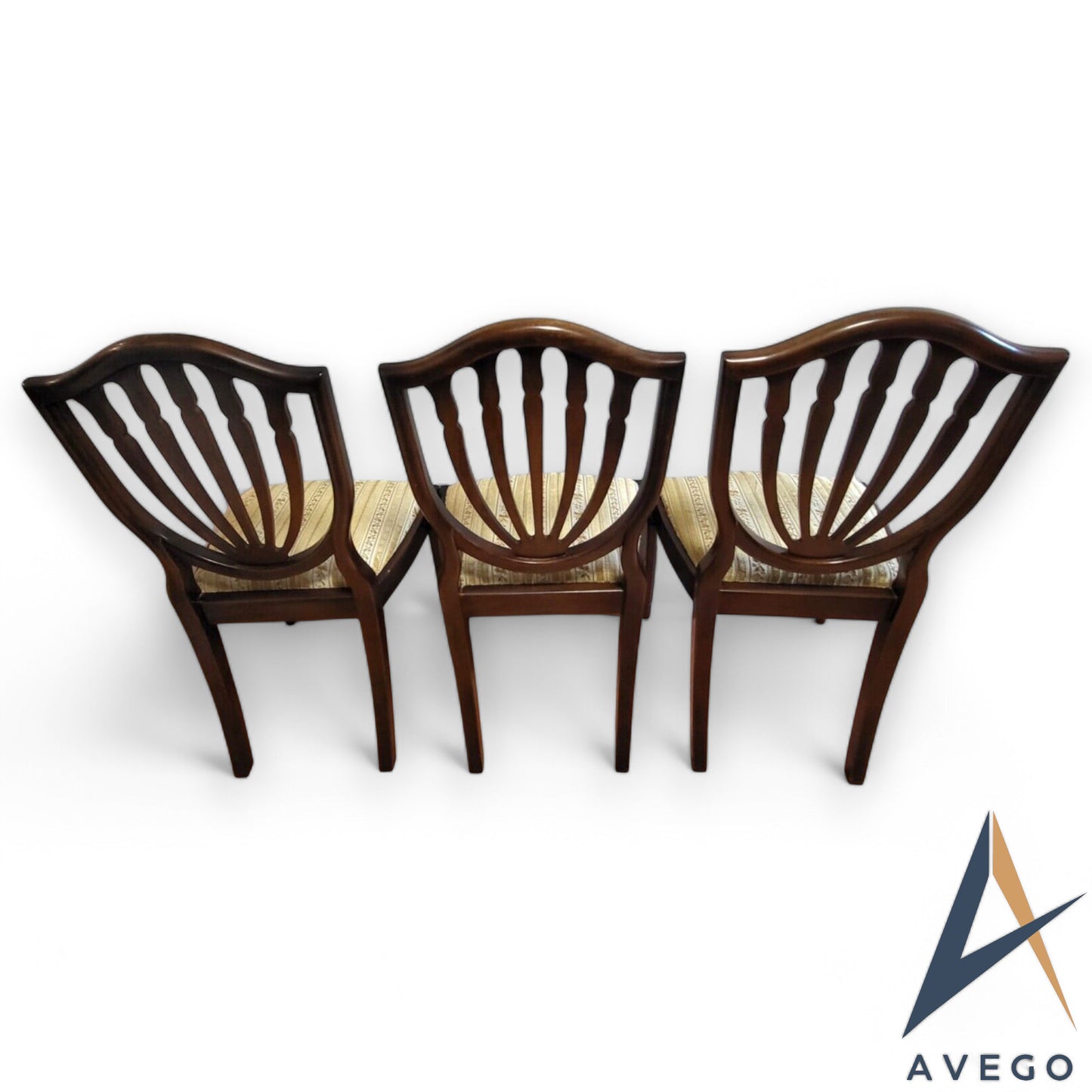 Set of 6 Shield Back Hepplewhite Style Mahogany Dining Chairs (4+2)