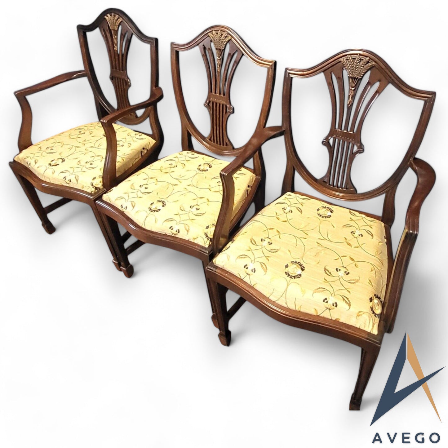 Hepplewhite Style Wheatsheaf Shield Back Dining Chairs Set of 6 (2+4)