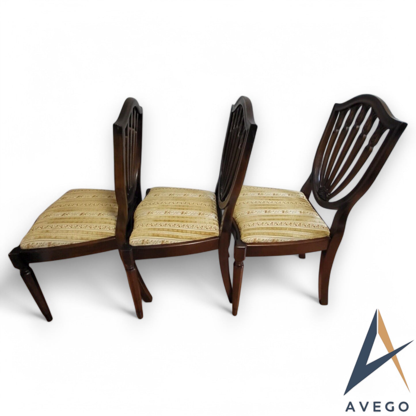 Set of 6 Shield Back Hepplewhite Style Mahogany Dining Chairs (4+2)