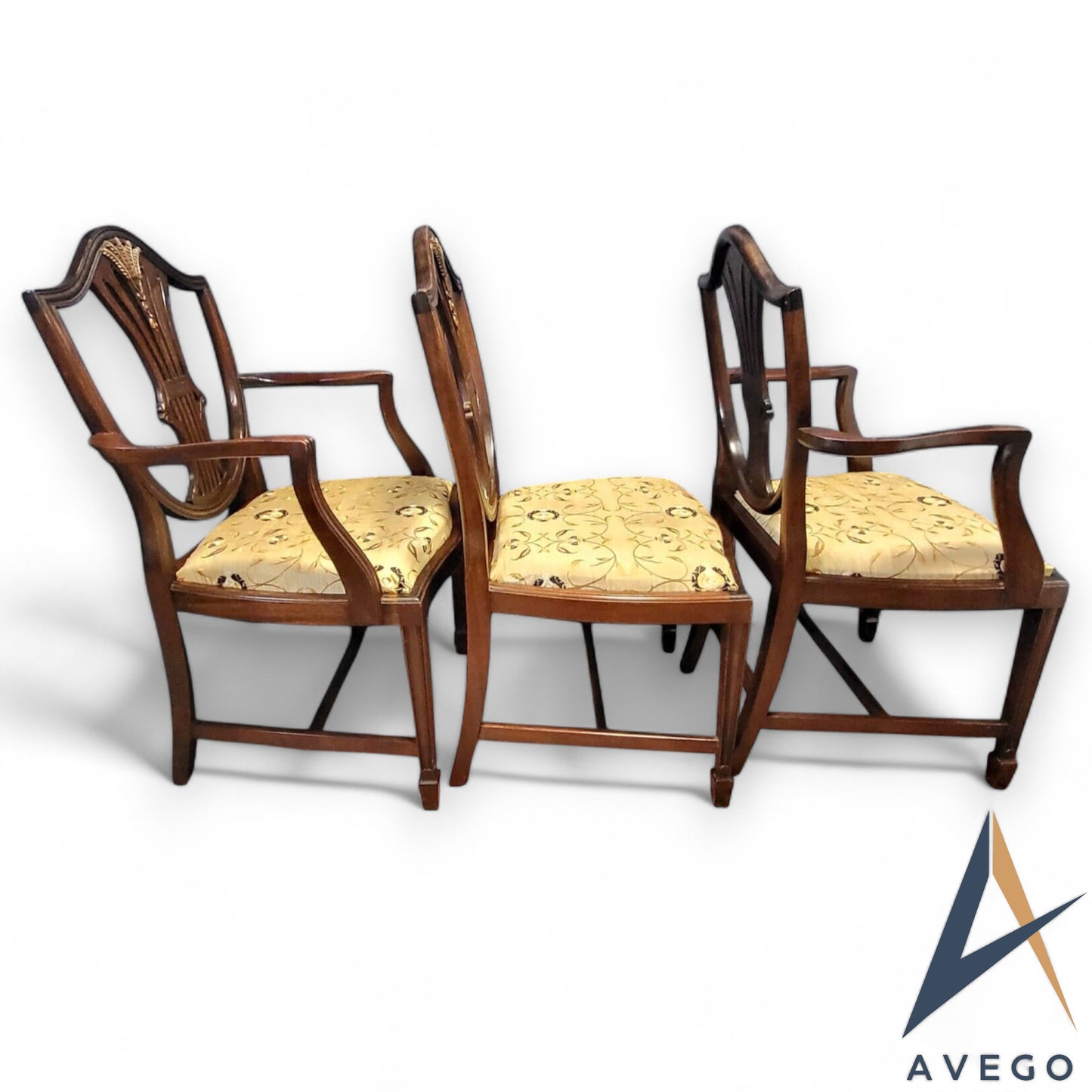 Hepplewhite Style Wheatsheaf Shield Back Dining Chairs Set of 6 (2+4)