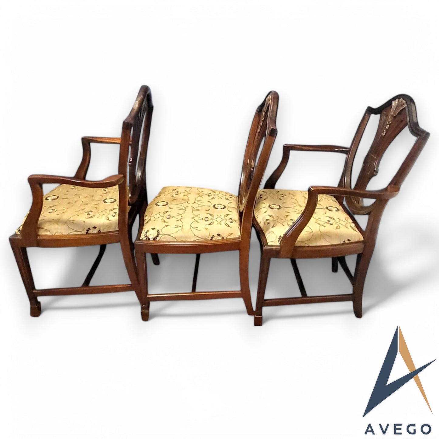 Hepplewhite Style Wheatsheaf Shield Back Dining Chairs Set of 6 (2+4)