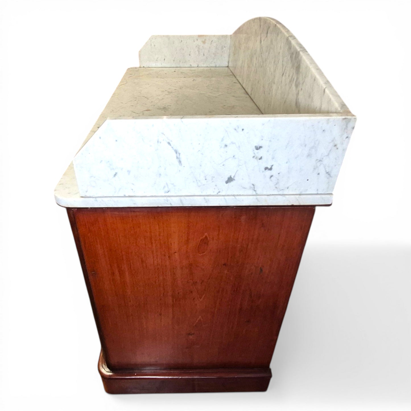 Antique Victorian Mahogany Marble Top Sideboard Chest | Kitchen Unit 138cm