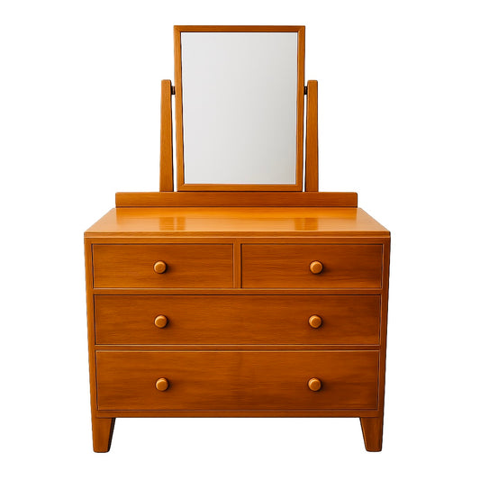 Vintage Lebetkin Mid Century Dressing Table With Mirror Chest Of Drawers