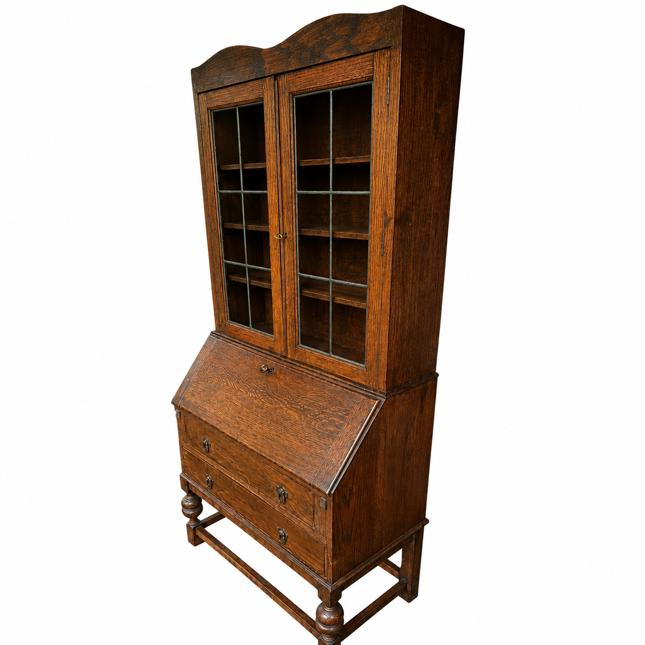 Antique Oak Bureau Bookcase
