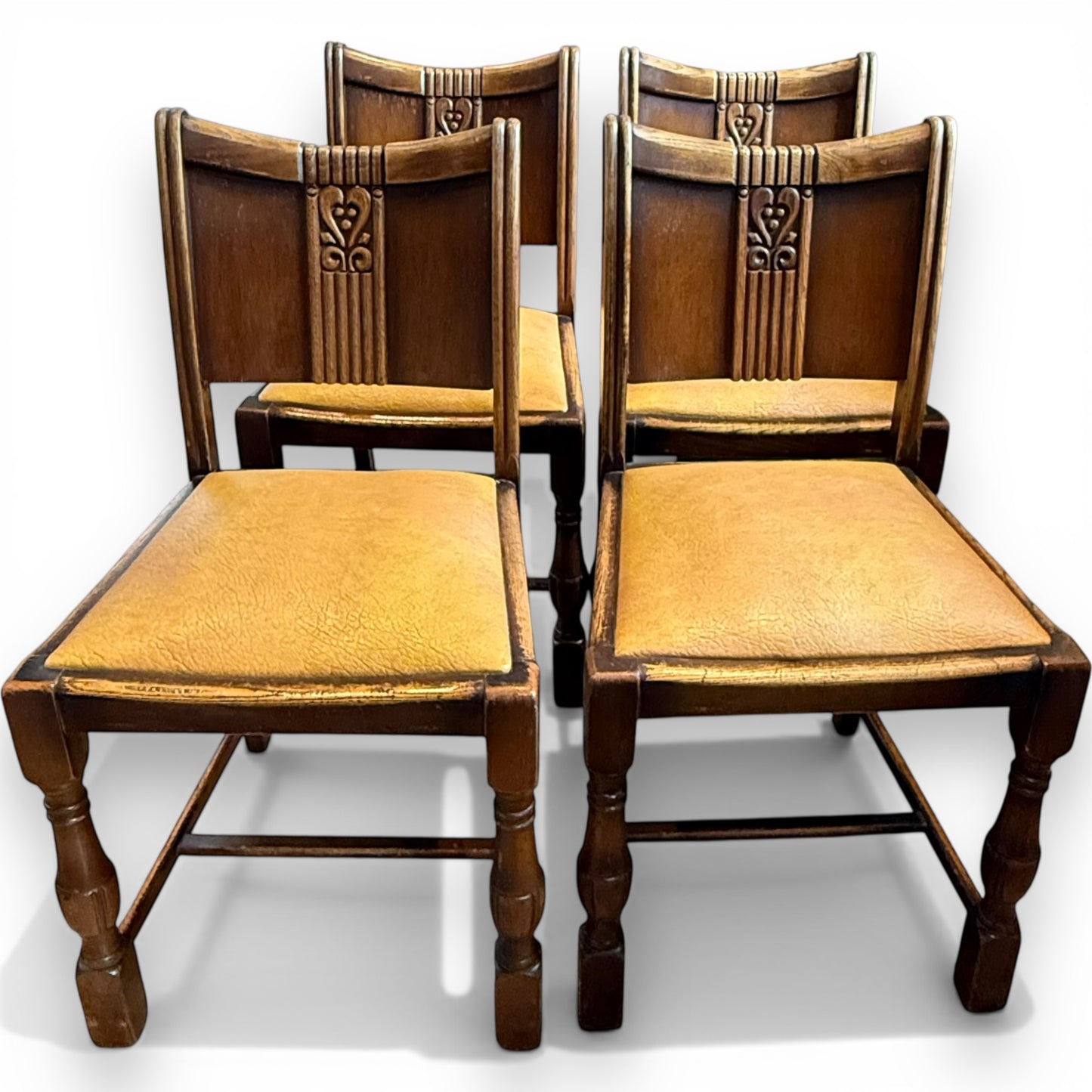 1930s oak dining chairs art deco style seating