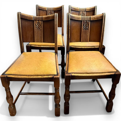 1930s oak dining chairs art deco style seating