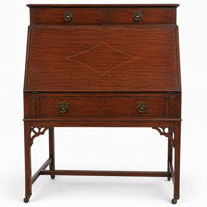 Antique Edwardian Mahogany Bureau Writing Desk