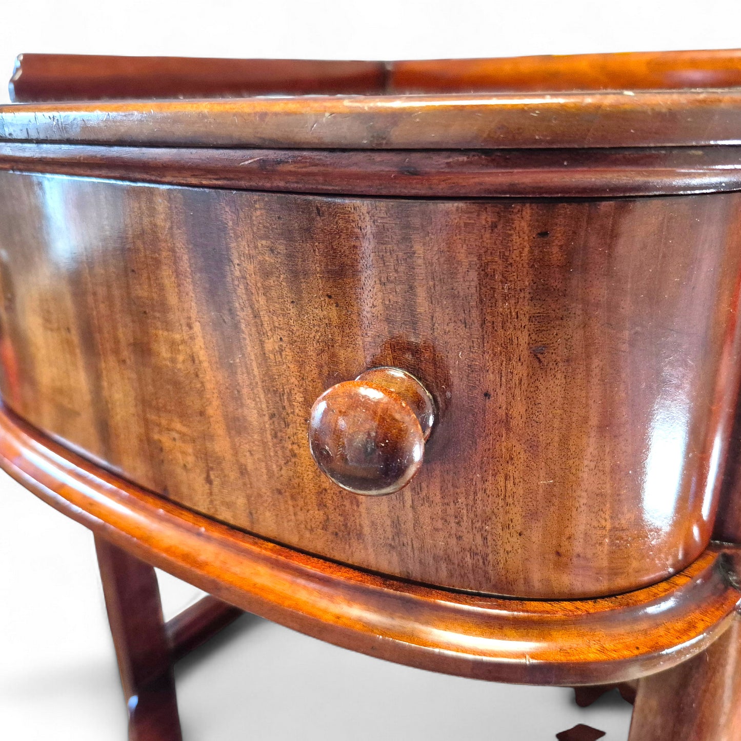 Antique 19th Century Mahogany Nightstand – Single Drawer Bedside Table with Shelf – Victorian Lamp Stand with Paw Feet