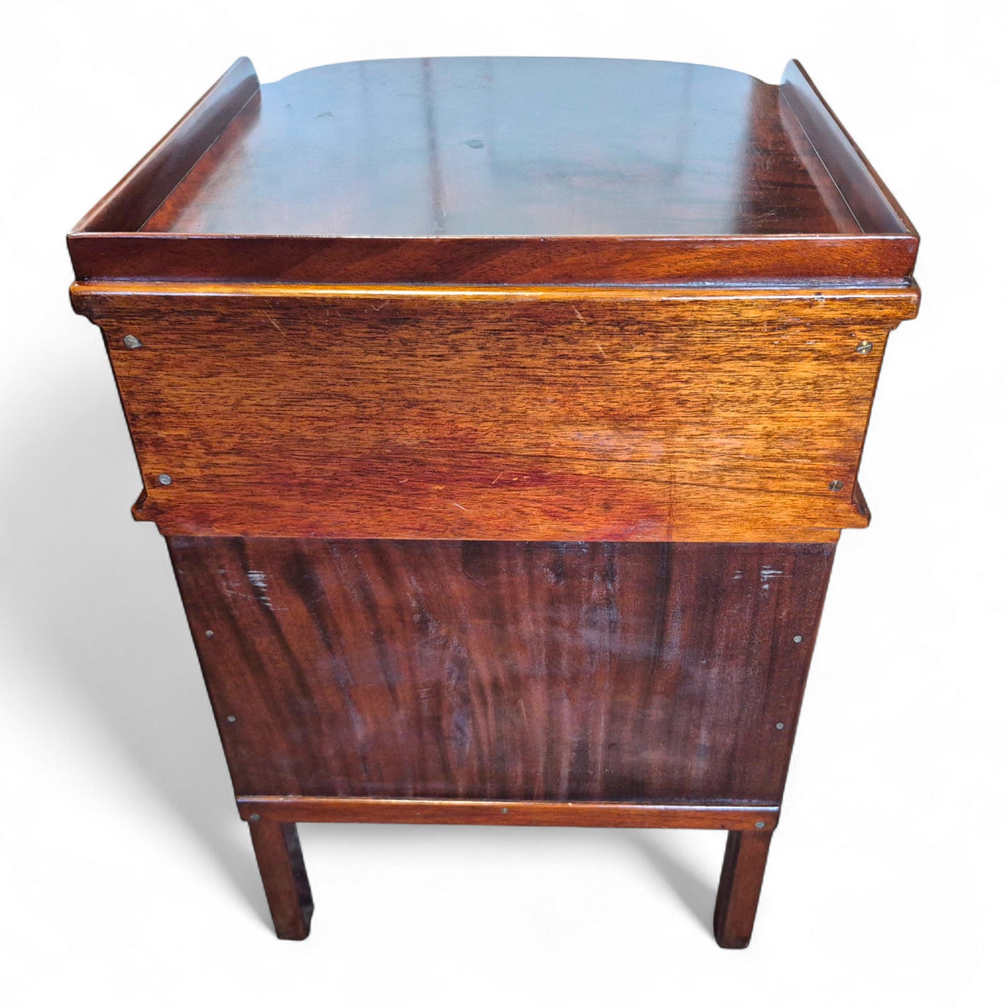 Antique 19th Century Mahogany Nightstand – Single Drawer Bedside Table with Shelf – Victorian Lamp Stand with Paw Feet