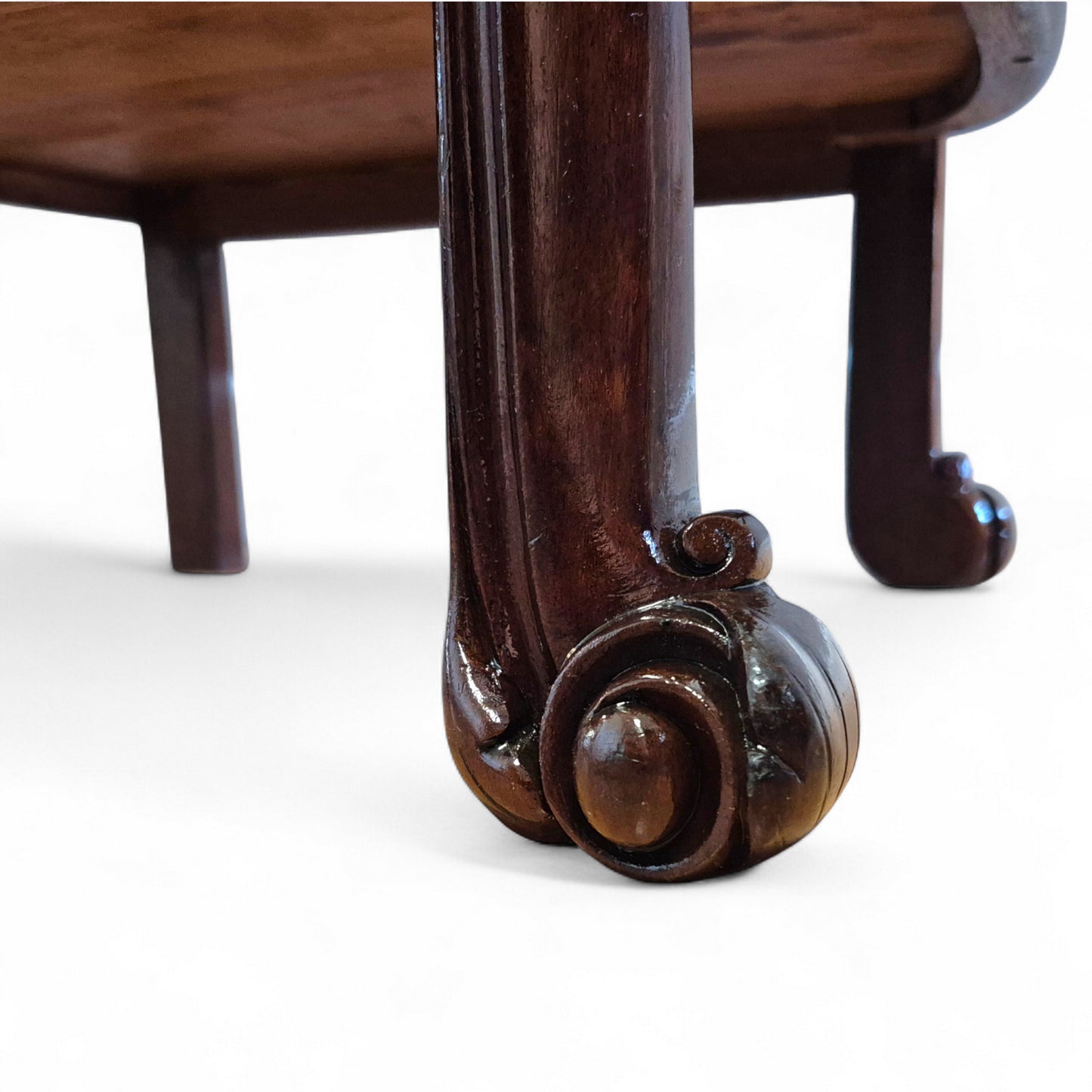 Antique 19th Century Mahogany Nightstand – Single Drawer Bedside Table with Shelf – Victorian Lamp Stand with Paw Feet