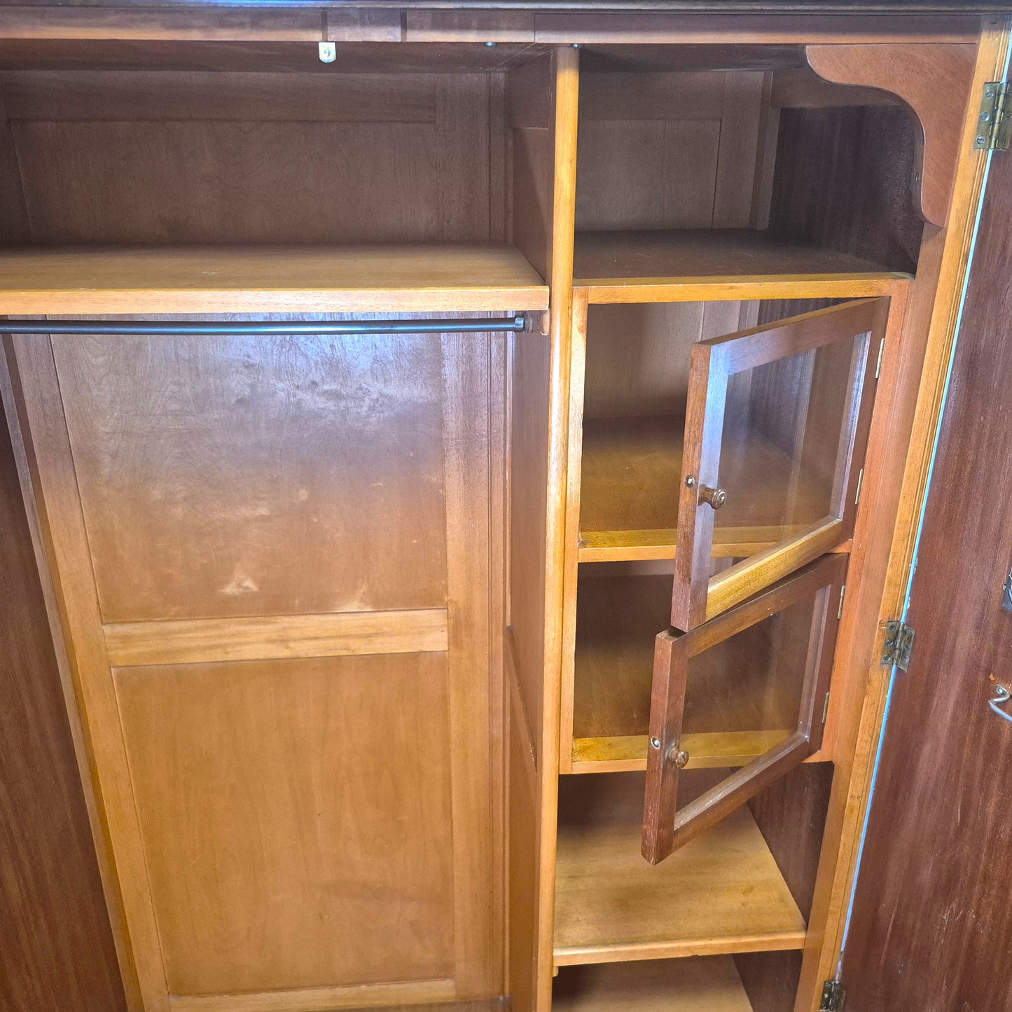 Antique Maple & Co Gentleman’s Wardrobe – Burr Walnut Compactum Armoire