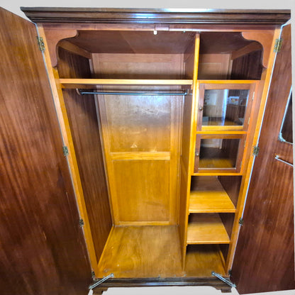 Antique Maple & Co Gentleman’s Wardrobe – Burr Walnut Compactum Armoire