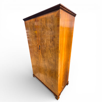 Antique Maple & Co Gentleman’s Wardrobe – Burr Walnut Compactum Armoire