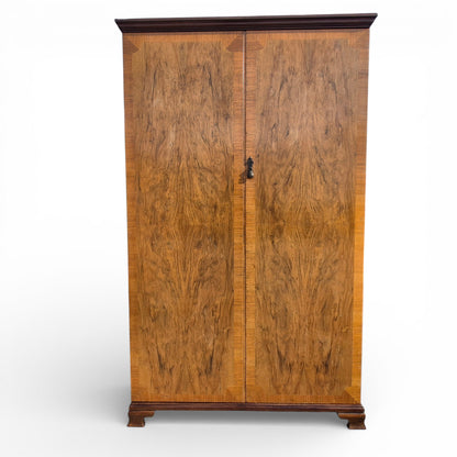 Antique Maple & Co Gentleman’s Wardrobe – Burr Walnut Compactum Armoire